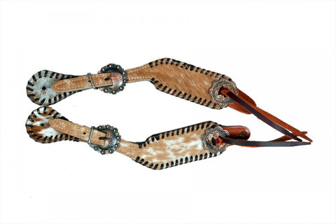 Showman® Ladies’ Hair-On Cowhide Western Spur Straps with Black Whipstitch