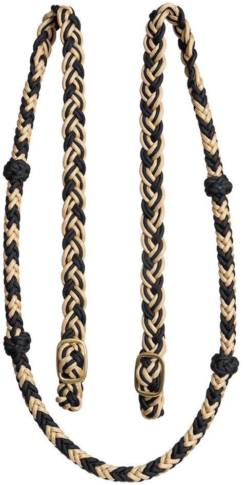 Mustang Cable Knotted Nylon Rein with Solid Brass Conway Buckles