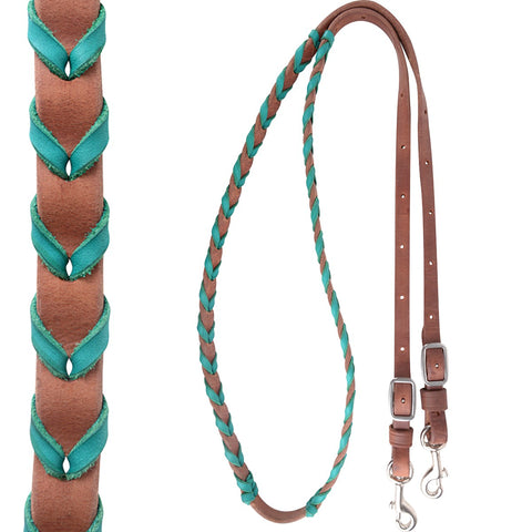 Martin Saddlery® Latigo Laced Barrel Rein - 5/8"-Thick, Buckle and Keeper Snap Ends
