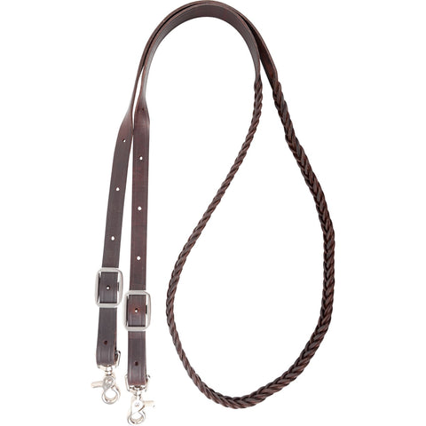 Martin Saddlery® Latigo Braided 5-Strand Roping Rein - 3/4"-Thick with Buckle Snap Ends