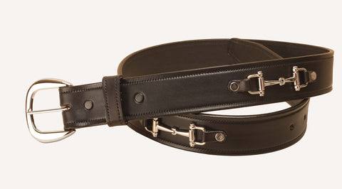 Tory Leather 1 1/2" Belt with Nickel Snaffle Bits