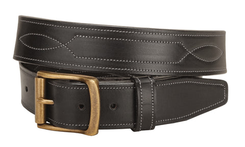 Tory Leather 1 1/2" Belt with Repeated Stitch Pattern
