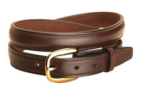Tory Leather 1" Raised Belt with Brass Buckle