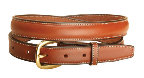 Tory Leather 1" Raised Belt with Brass Buckle