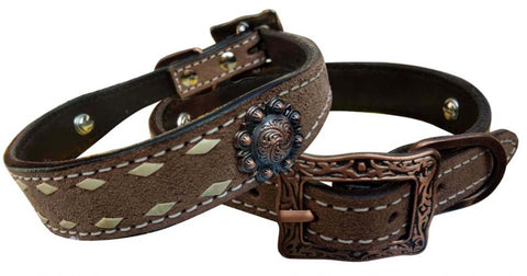 Showman Couture™ Roughout Leather Dog Collar