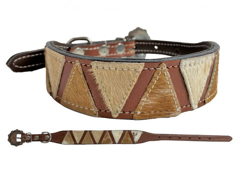 Showman Couture™ Hair-On Cowhide Braided Leather Dog Collar