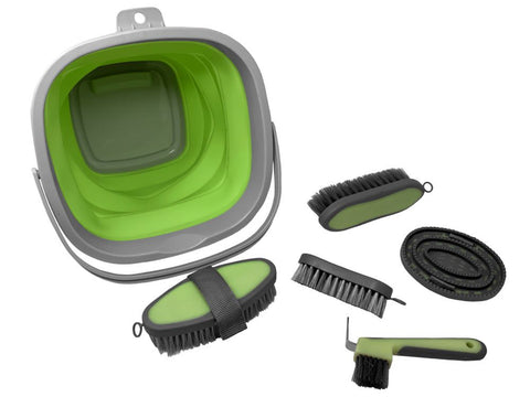 5-Piece Grooming Kit with Collapsible Bucket