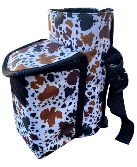 Showman® Cow Print Insulated Nylon Bottle Carrier with Pocket