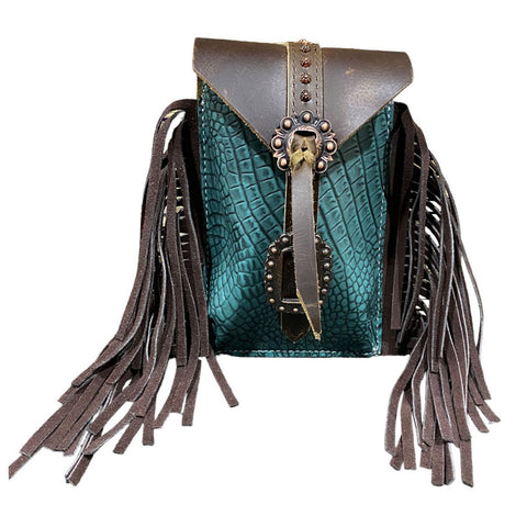 Showman® Rear Cinch Leather Saddle Bag