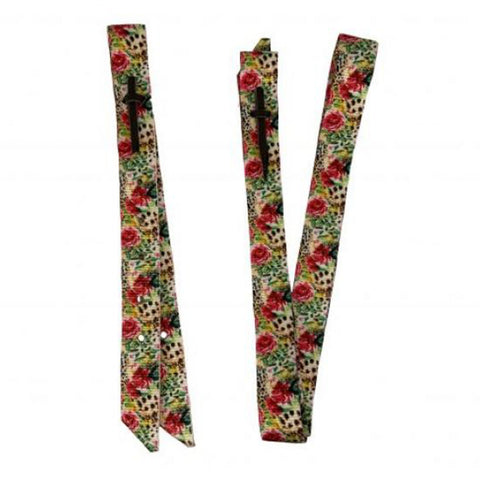 Showman® Premium Quality Cheetah & Floral Print Nylon Tie Strap & Off Billet Set