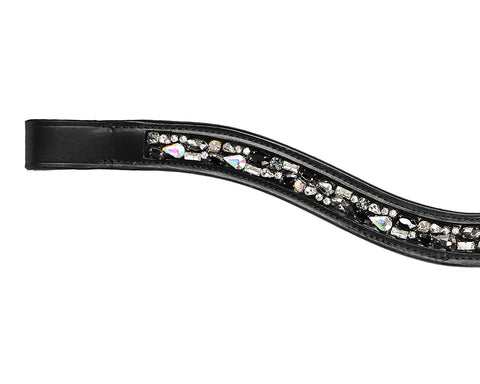 Grewal Equestrian™ Iced Onyx Dressage Crystal Swoop Browband