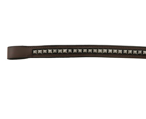 Grewal Equestrian™ Matrix Square Metallic Straight Browband