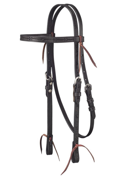 Royal King Barbed Wire Tooled Browband Headstall