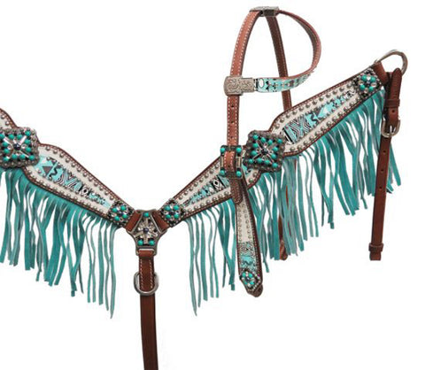 Showman® “Arctic Aztec” Browband Headstall & Breast Collar Set