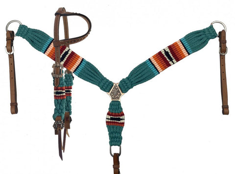 Showman® Corded One Ear Headstall & Breast Collar Set