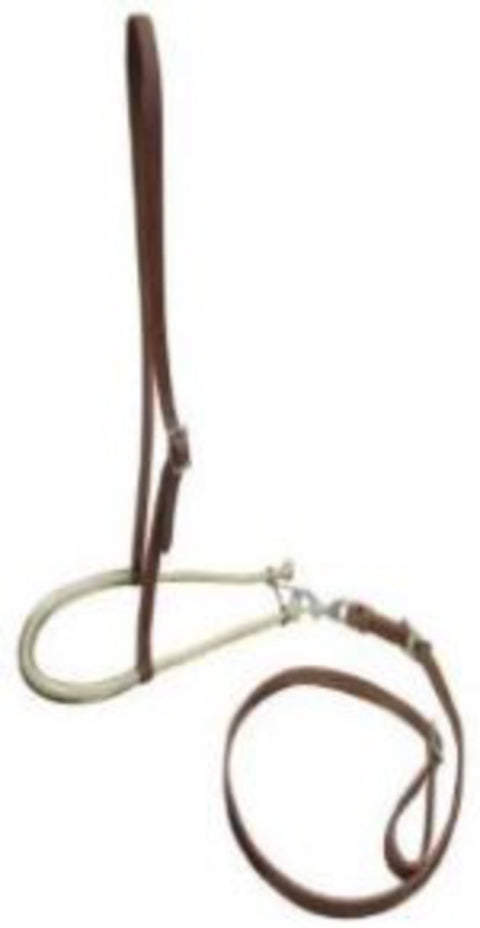 Showman® Argentinian Cow Leather Rubber-Covered Noseband & Tie Down