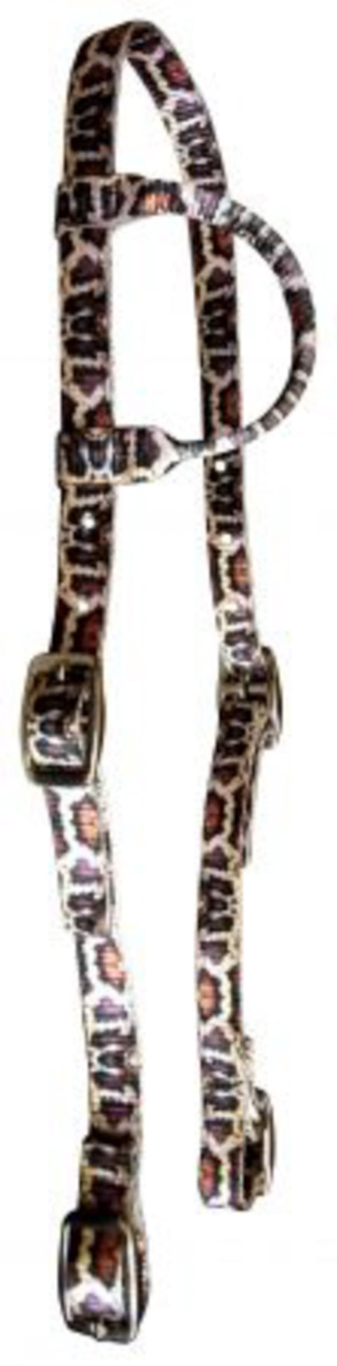 Showman® Black Nylon One-Ear Headstall with Print Design