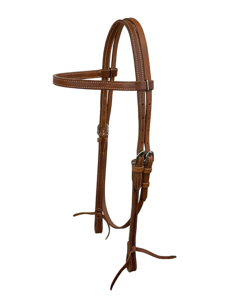 Showman® Argentinian Cow Leather Browband Headstall with Tie Ends