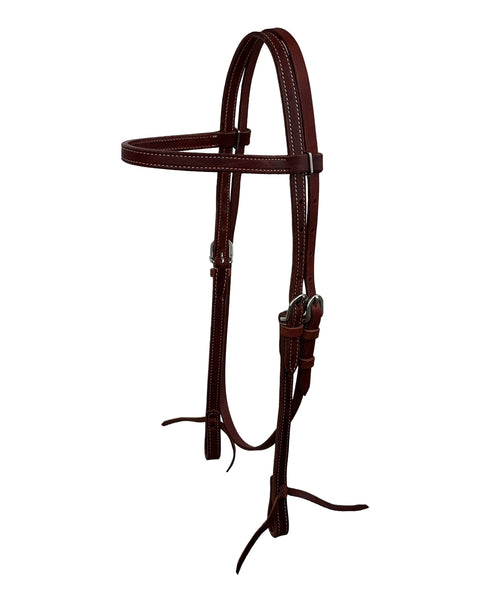 Showman® Argentinian Cow Leather Browband Headstall with Tie Ends