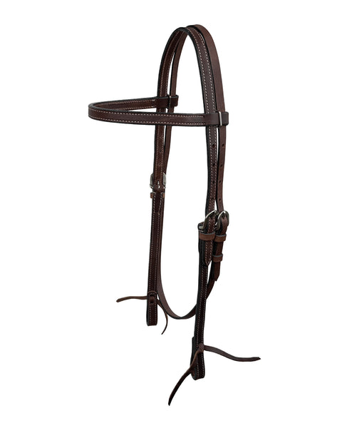 Showman® Argentinian Cow Leather Browband Headstall with Tie Ends