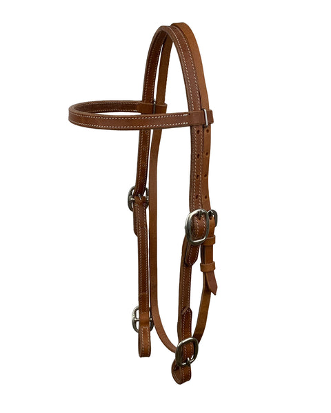Showman® Argentinian Cow Leather Browband Headstall with Buckle Ends