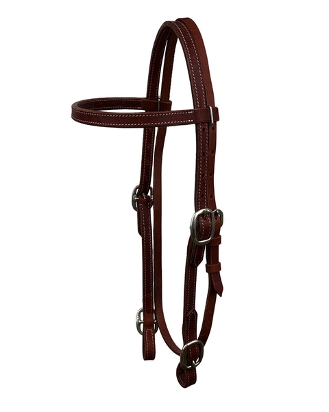 Showman® Argentinian Cow Leather Browband Headstall with Buckle Ends