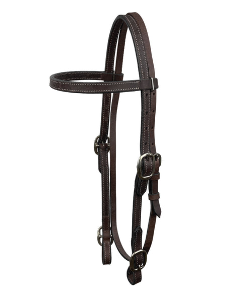 Showman® Argentinian Cow Leather Browband Headstall with Buckle Ends