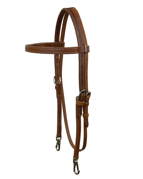 Showman® Argentinian Cow Leather Browband Headstall with Snap Ends