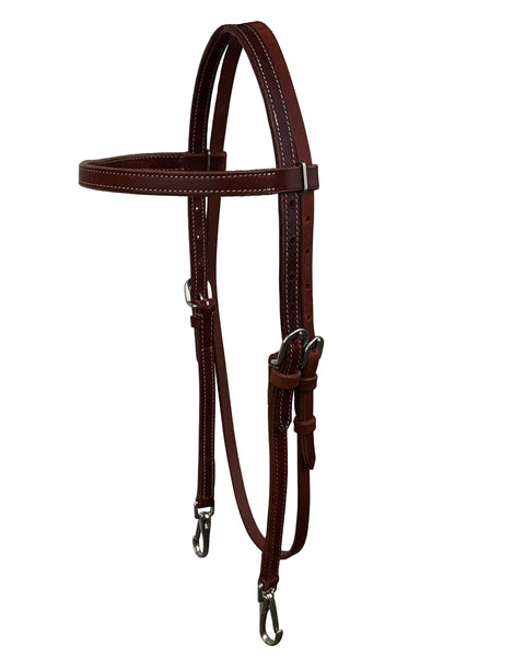 Showman® Argentinian Cow Leather Browband Headstall with Snap Ends