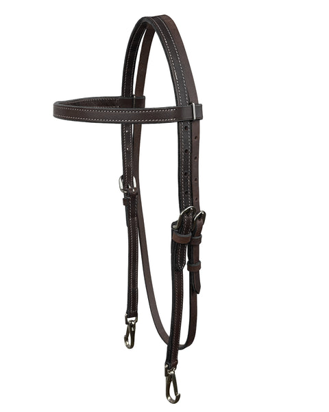Showman® Argentinian Cow Leather Browband Headstall with Snap Ends