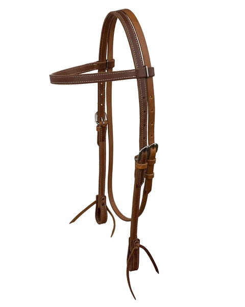 Showman® Argentinian Cow Leather Browband Headstall with Water Tie Ends