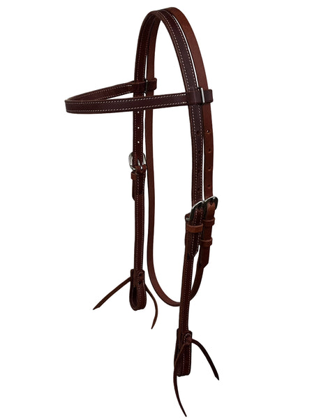 Showman® Argentinian Cow Leather Browband Headstall with Water Tie Ends