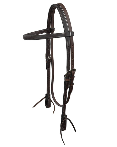 Showman® Argentinian Cow Leather Browband Headstall with Water Tie Ends