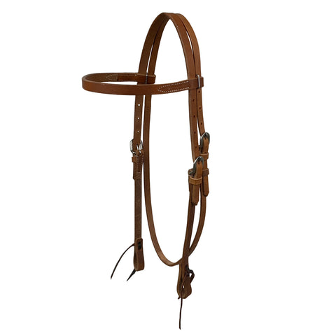 Showman® Argentinian Cow Leather Browband Headstall, Tie Ends
