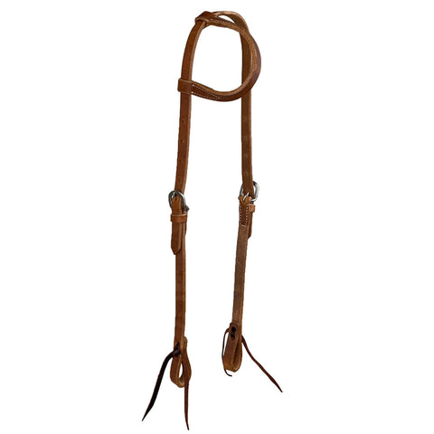 Showman® Argentinian Cow Leather One Ear Headstall, Tie Ends