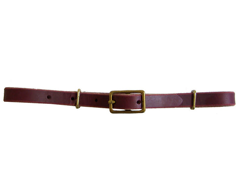 Latigo Leather Curb Strap with Brass Hardware