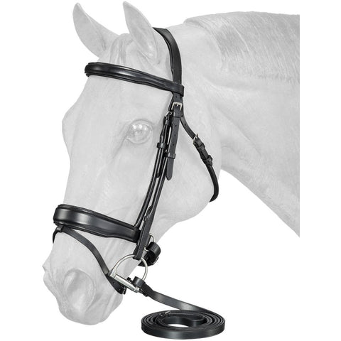 Equitare Cadence Rolled Leather Dressage Bridle with Reins