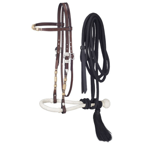 Royal King Browband Headstall, Rawhide Bosal & Mecate Set