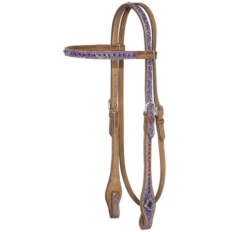Silver Royal Sweet Pea Browband Western Headstall