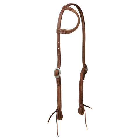 Weaver Leather® Roughout Sliding Ear Headstall, Oiled Hermann Oak® Leather