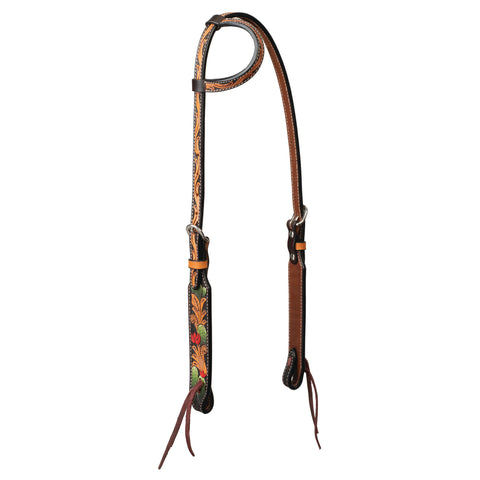 Weaver Leather® Turquoise Cross Cactus Tooled Sliding Ear Headstall