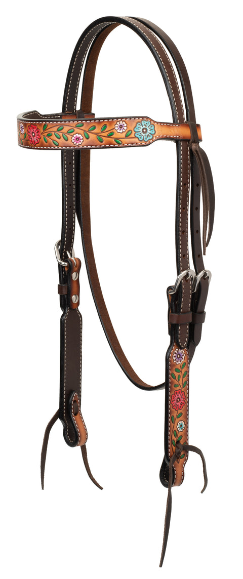 Weaver Leather® Turquoise Cross Floral Vine 5/8" Headstall