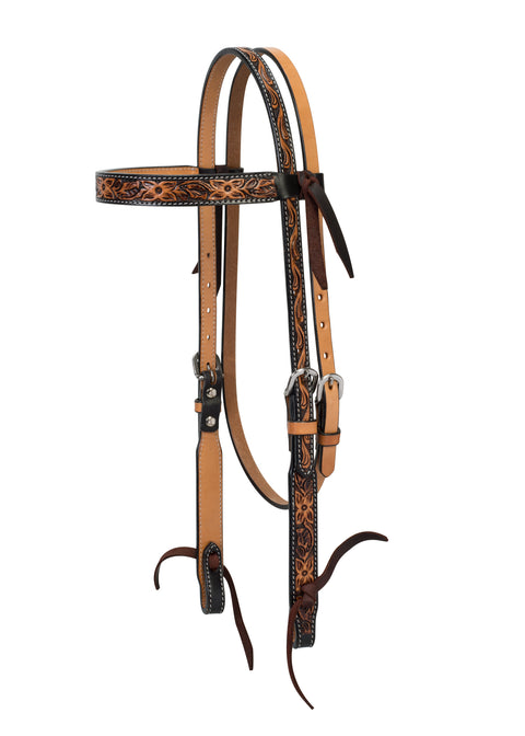 Weaver Leather® Turquoise Cross Floral Tooled Browband Headstall