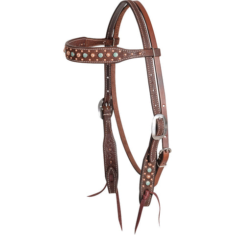 Martin Saddlery® Browband Headstall with Floral Spot Dots