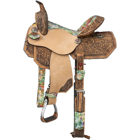 Silver Royal Cactus Barrel Saddle, 14" Seat