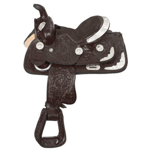 King Series Miniature Carved Silver Show Saddle
