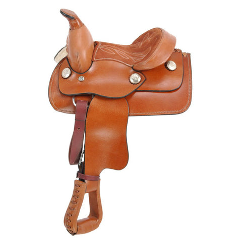 King Series Miniature Smooth Leather Western Saddle