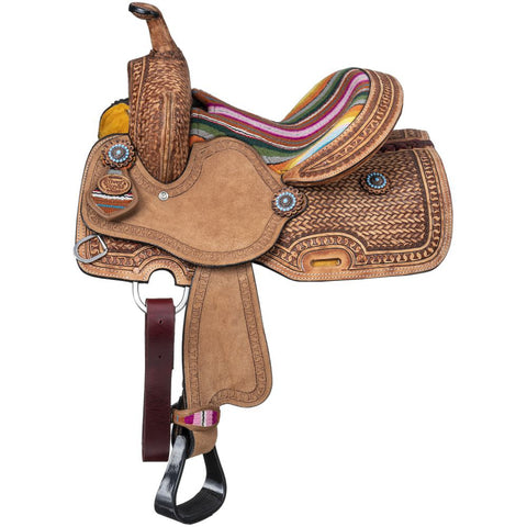 Silver Royal Youths’ Serape Barrel Saddle 13"