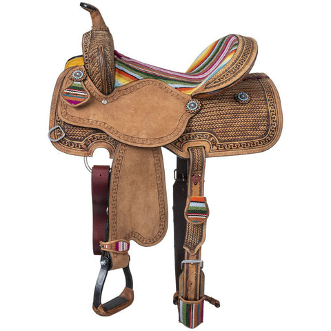 Silver Royal Serape Barrel Saddle