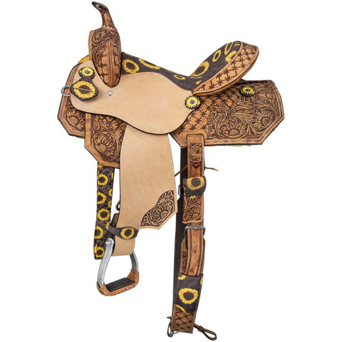 Silver Royal Sunflower Barrel Saddle